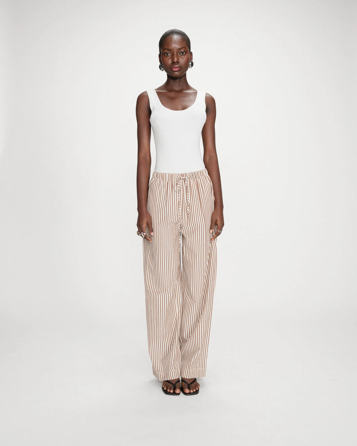 Grace&Mila - Striped pants mocha Volute-aanfoto