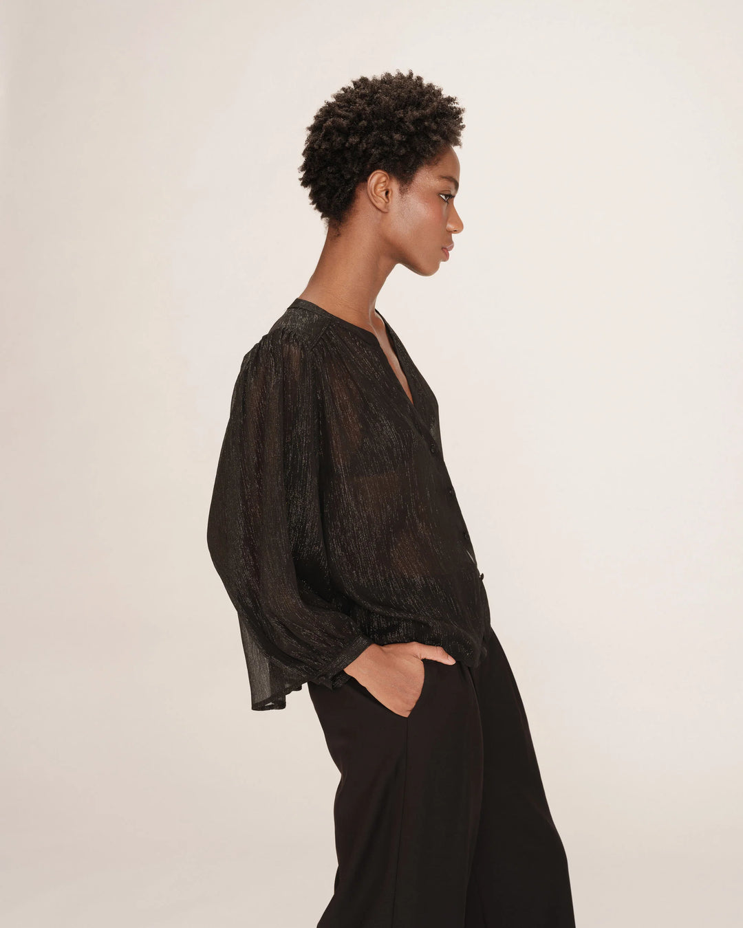 Grace&Mila - Tarzy Lurex Blouse-zijaanzicht