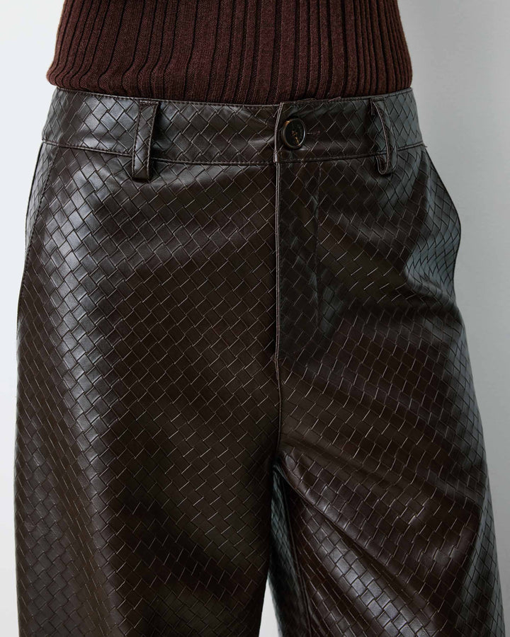 Grace&Mila - Textured faux-leather pants Artius-detailfoto structuur