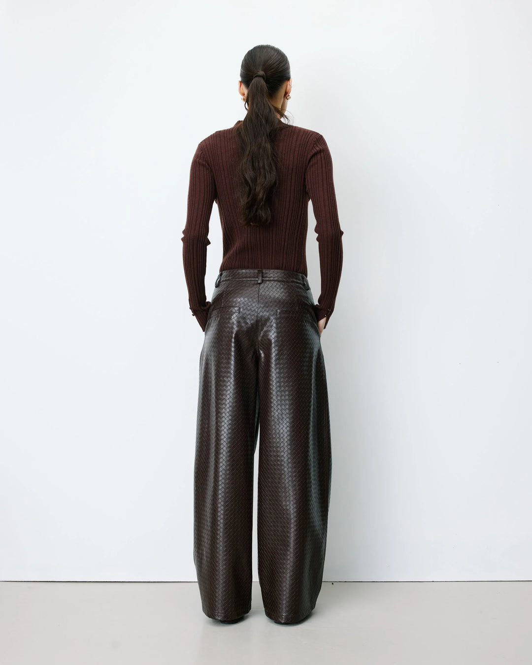 Grace&Mila - Textured faux-leather pants Artius-achteraanzicht