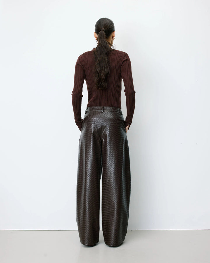Grace&Mila - Textured faux-leather pants Artius-achteraanzicht