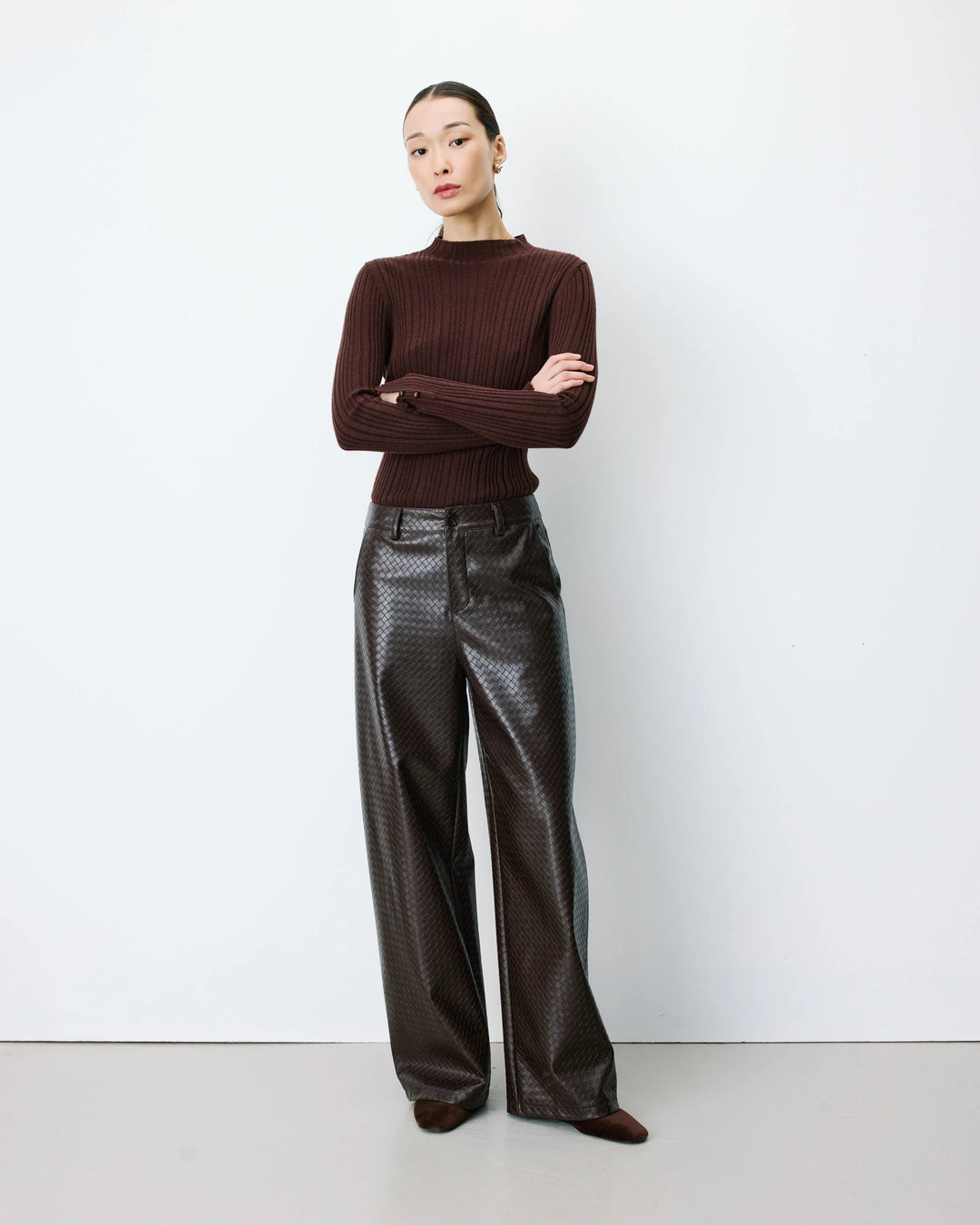 Grace&Mila - Textured faux-leather pants Artius-vooraanzicht