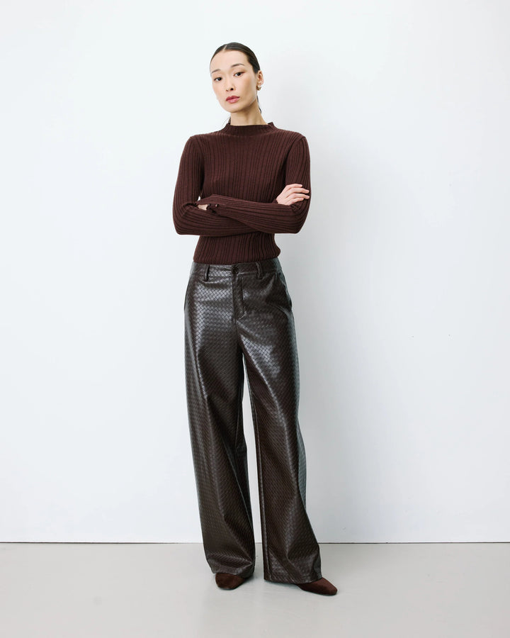 Grace&Mila - Textured faux-leather pants Artius-vooraanzicht