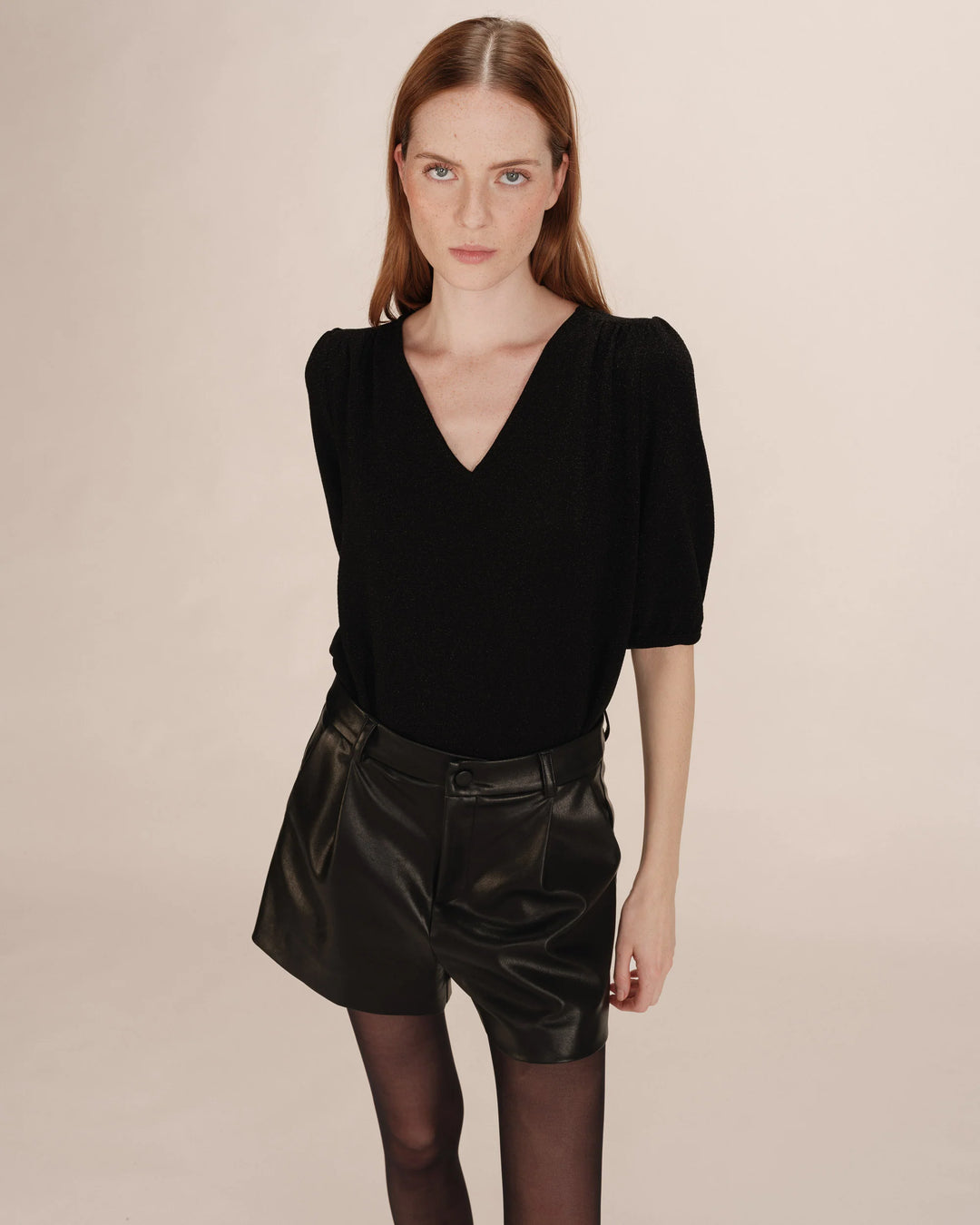 Grace&Mila - Timide Lurex Top-vooraanzicht