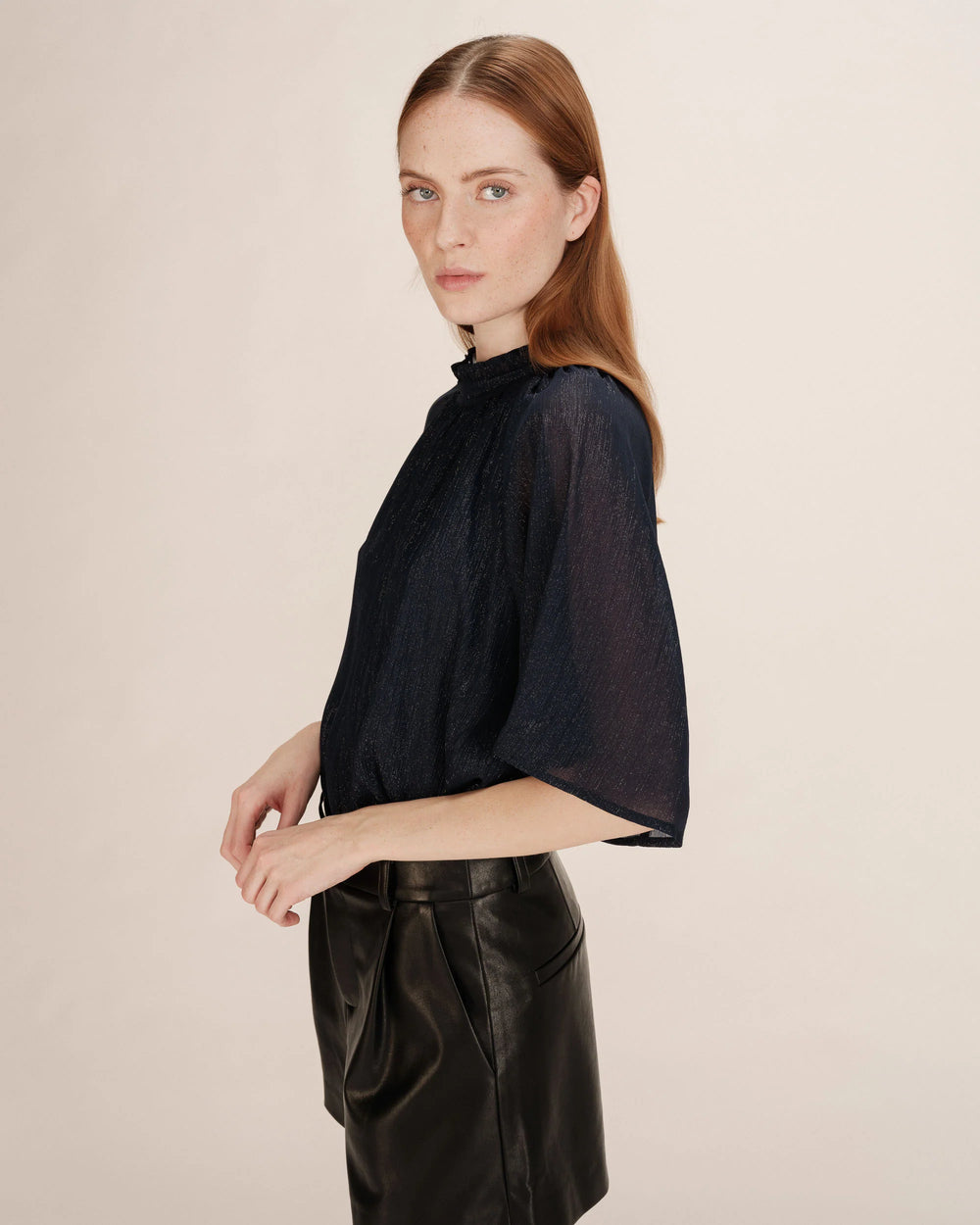 Grace&Mila - Topaze Lurex Blouse-zijaanzicht
