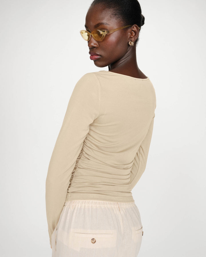 Grace&Mila - Valeda Draped long-sleeve top-achterzijde