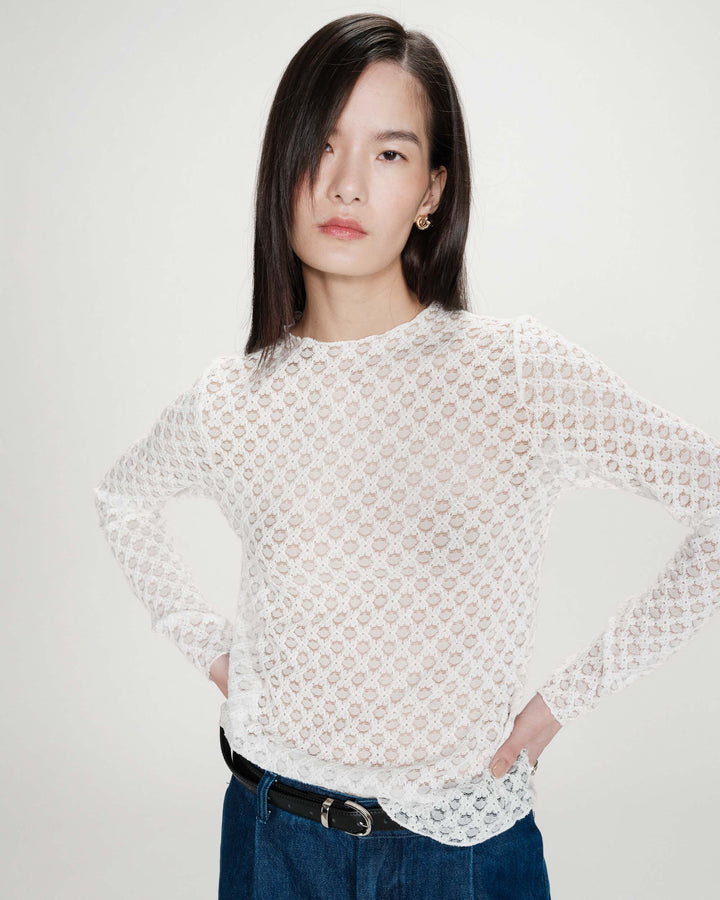 Grace&Mila - Valmy long sleeve lace top-vooraanzicht