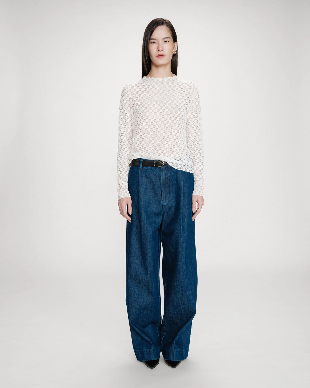 Grace&Mila - Valmy long sleeve lace top-aanfoto voorzijde