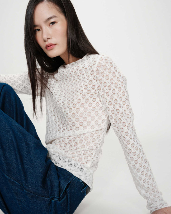 Grace&Mila - Valmy long sleeve lace top-zijaanzicht