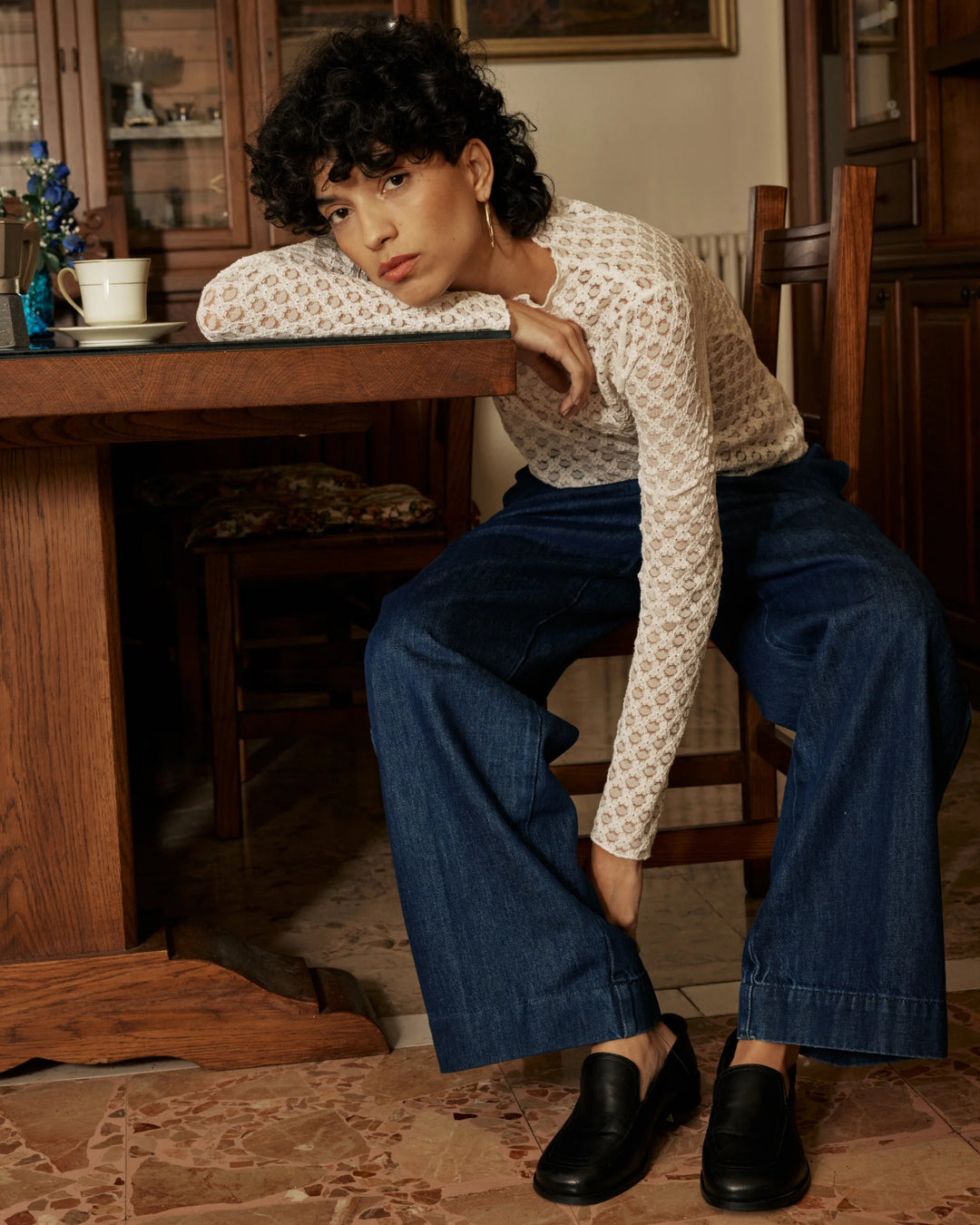 Grace&Mila - Valmy long sleeve lace top-modelfoto