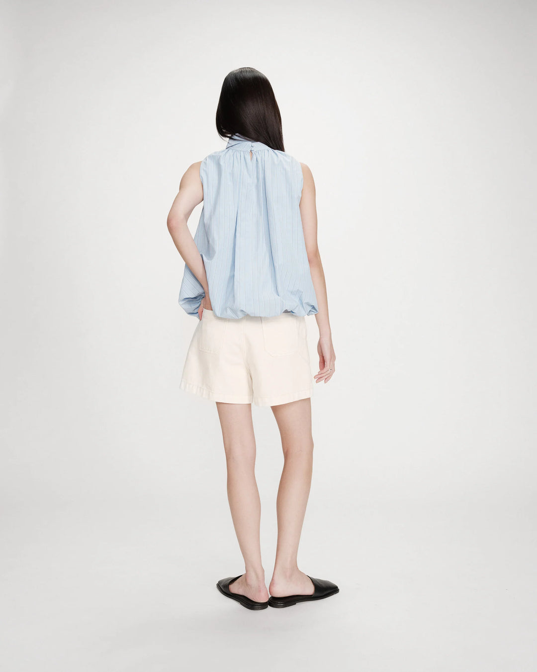 Grace&Mila - Vanya balloon poplin top-achteraanzicht