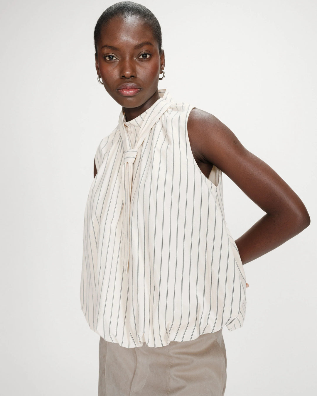 Grace&Mila - Vanya balloon poplin top-vooraanzicht