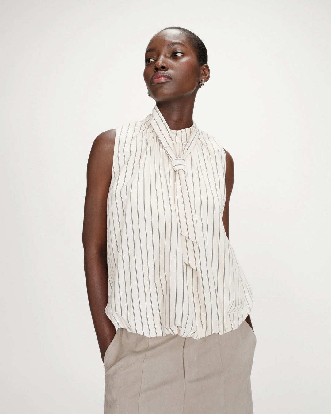 Grace&Mila - Vanya balloon poplin top-voorzijde