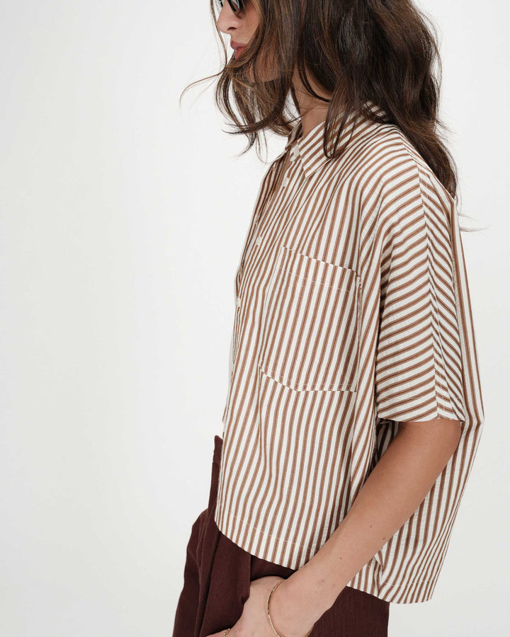 Grace&Mila - Vercia wide striped shirt-zijaanzicht
