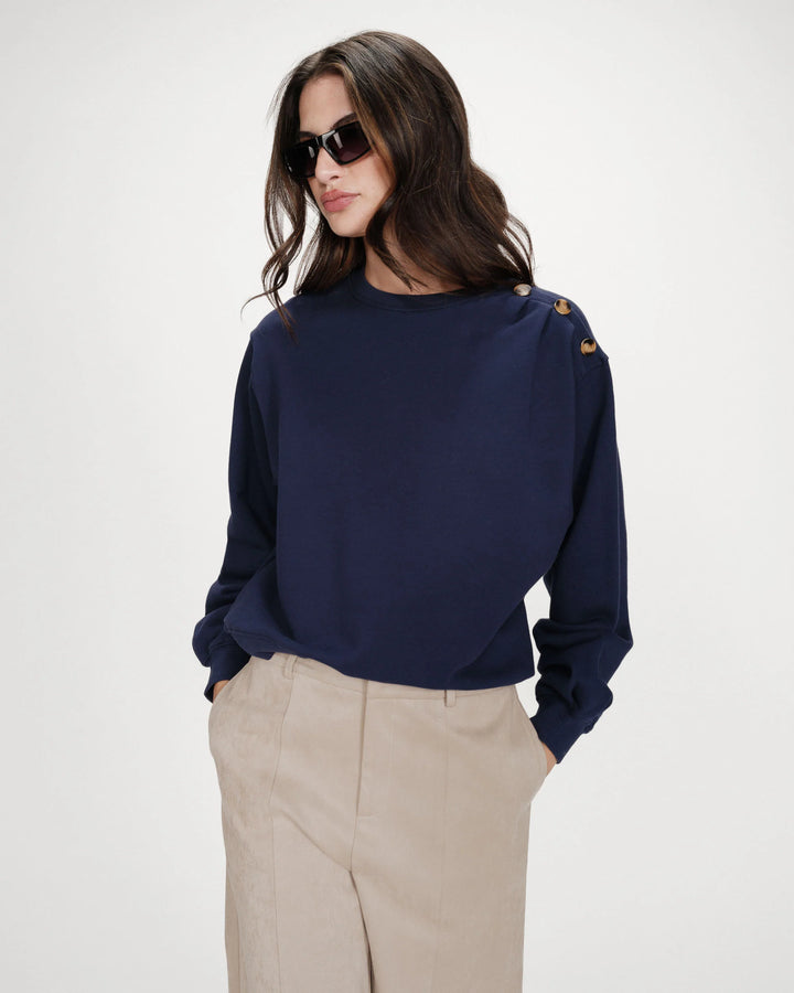 Grace&Mila - Vonan buttoned sweatshirt-vooraanzicht