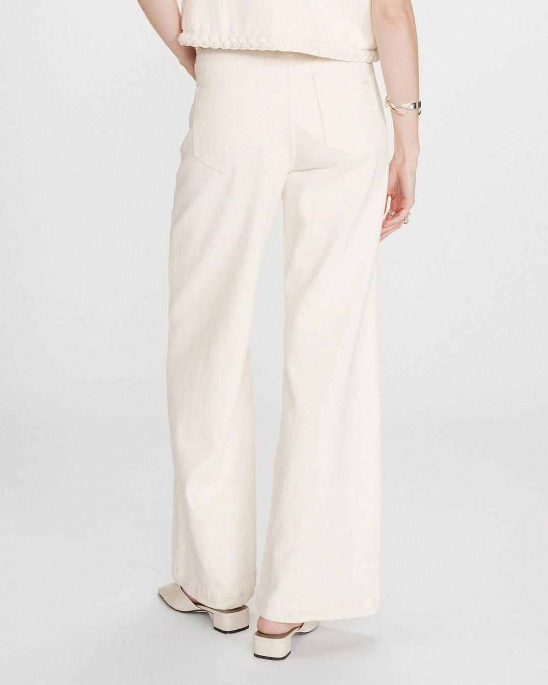 Grace&Mila - Wide-leg jeans ecru Jaden-achteraanzicht