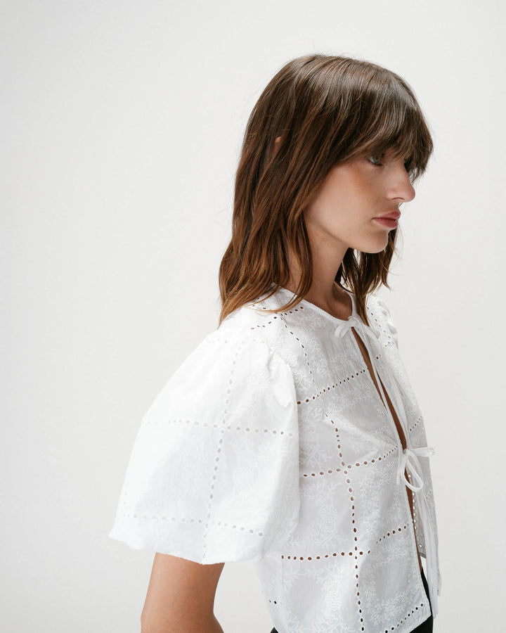 Grace&Mila - balloon-sleeve blouse WYLETT-zijaanzicht