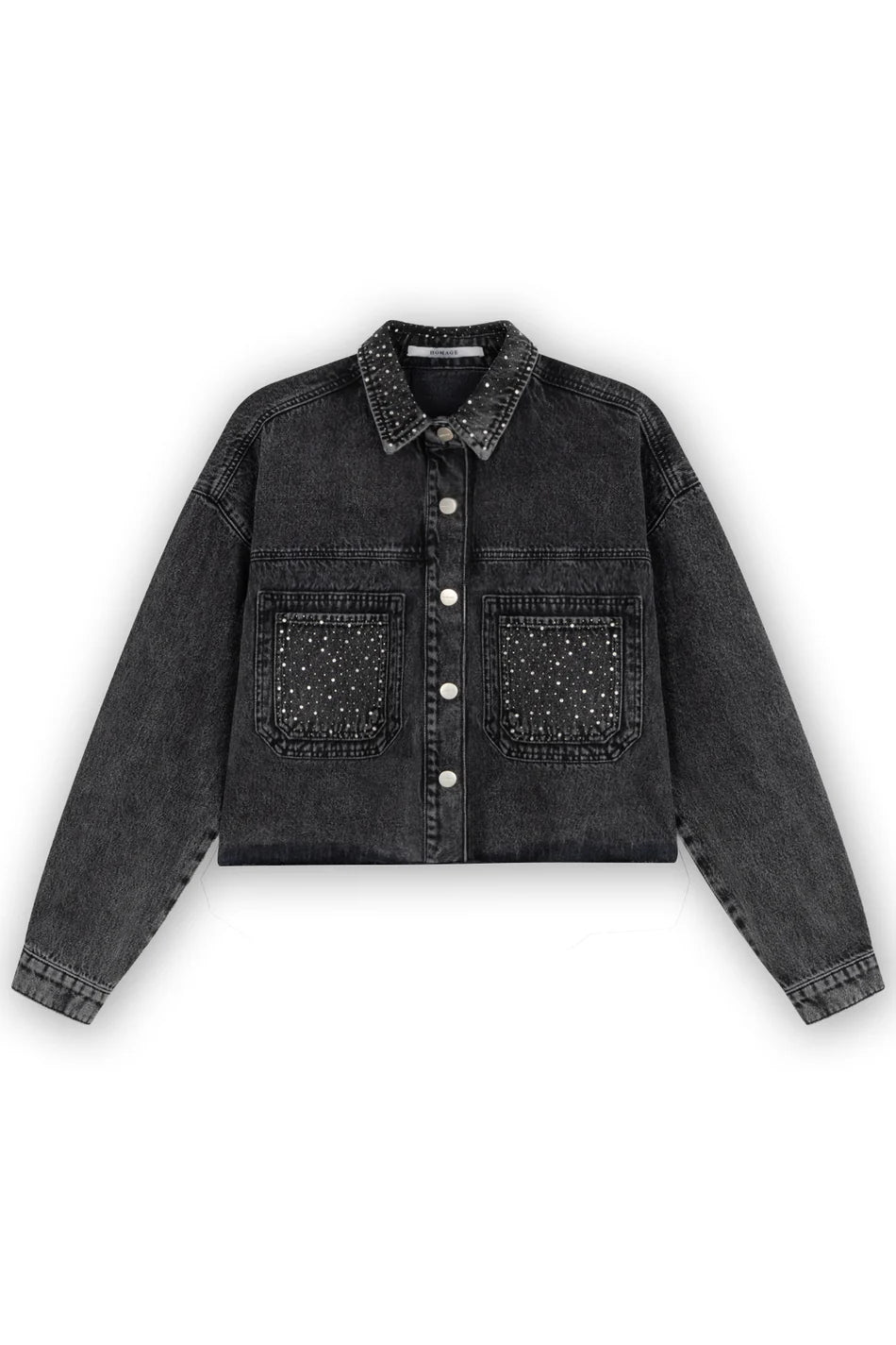 Homage - Cropped Oversized Jacket With Strass-packshot