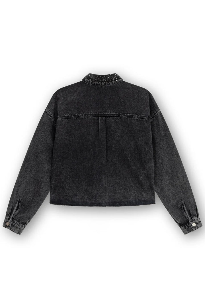 Homage - Cropped Oversized Jacket With Strass - achteraanzicht