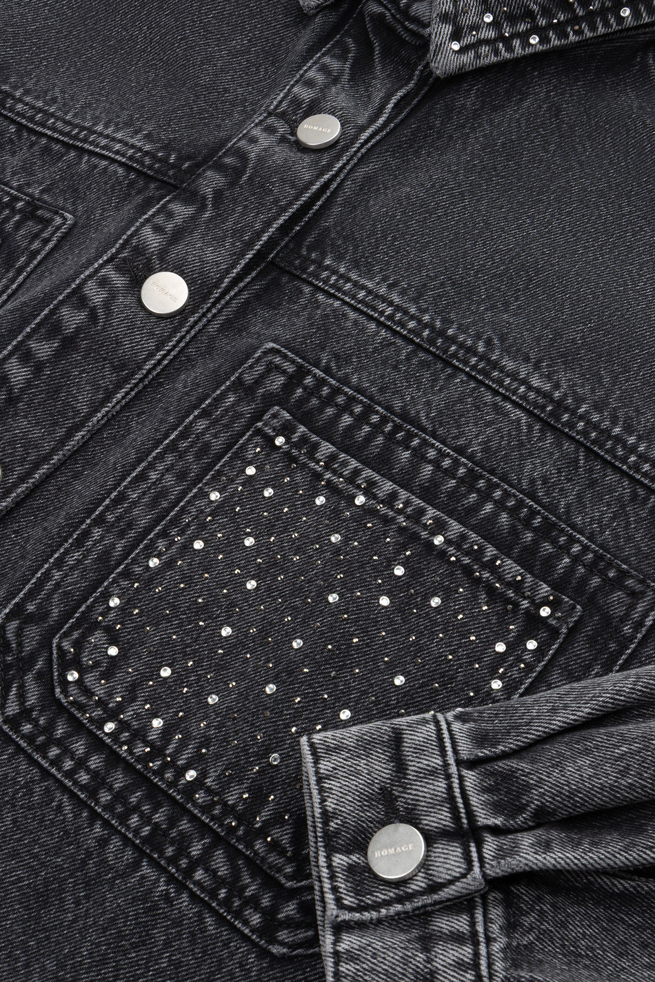 Homage - Cropped Oversized Jacket With Strass-detailfoto