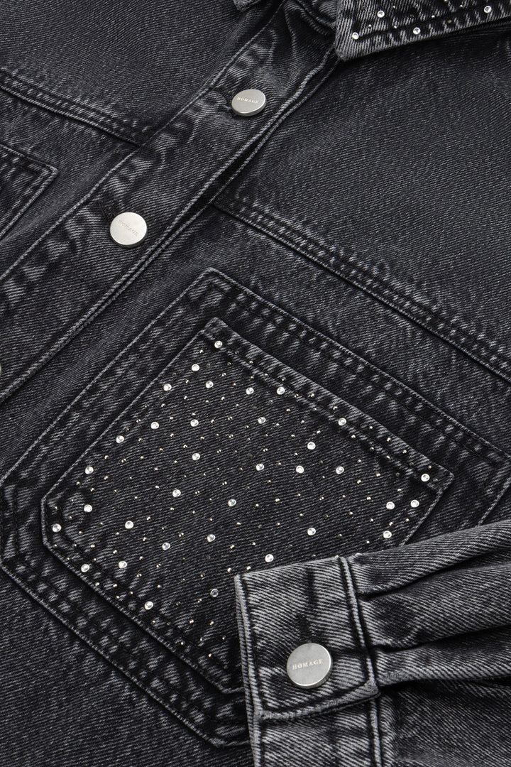 Homage - Cropped Oversized Jacket With Strass-detailfoto