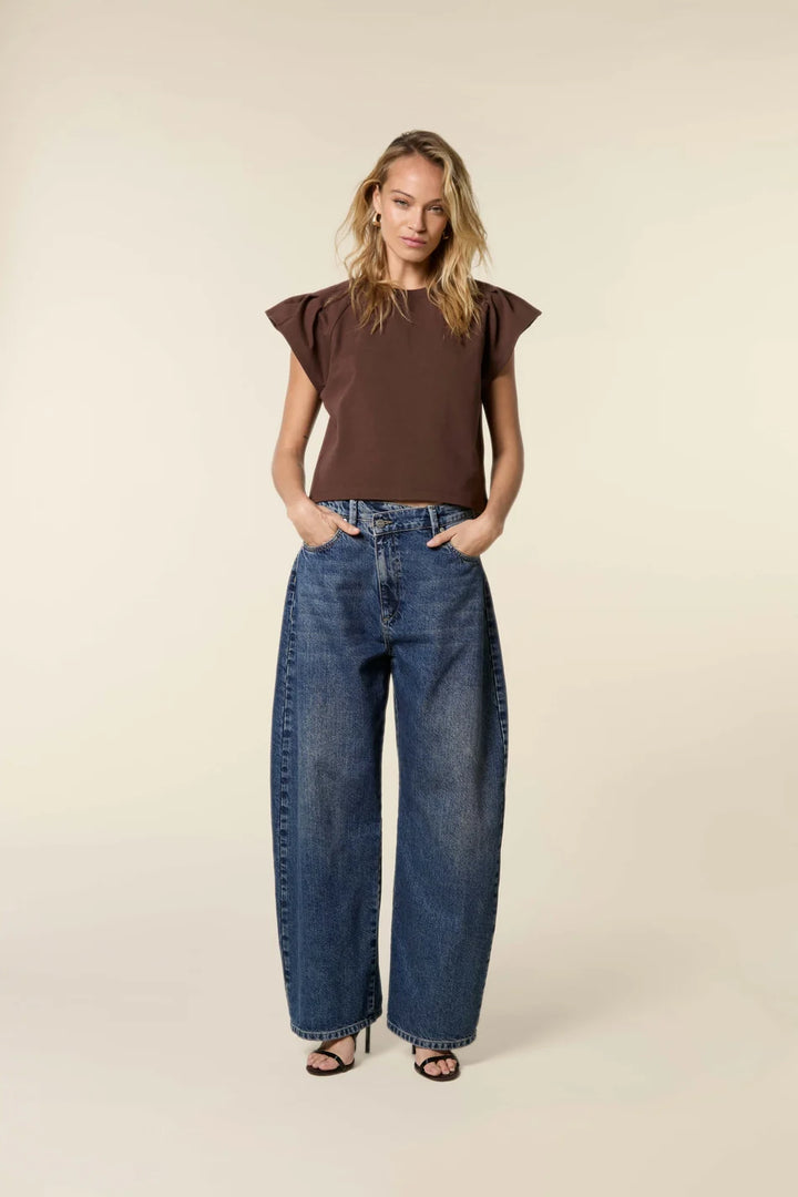 Homage - Dean Curved Baggy Jeans With Slanted Fly-vooraanzicht