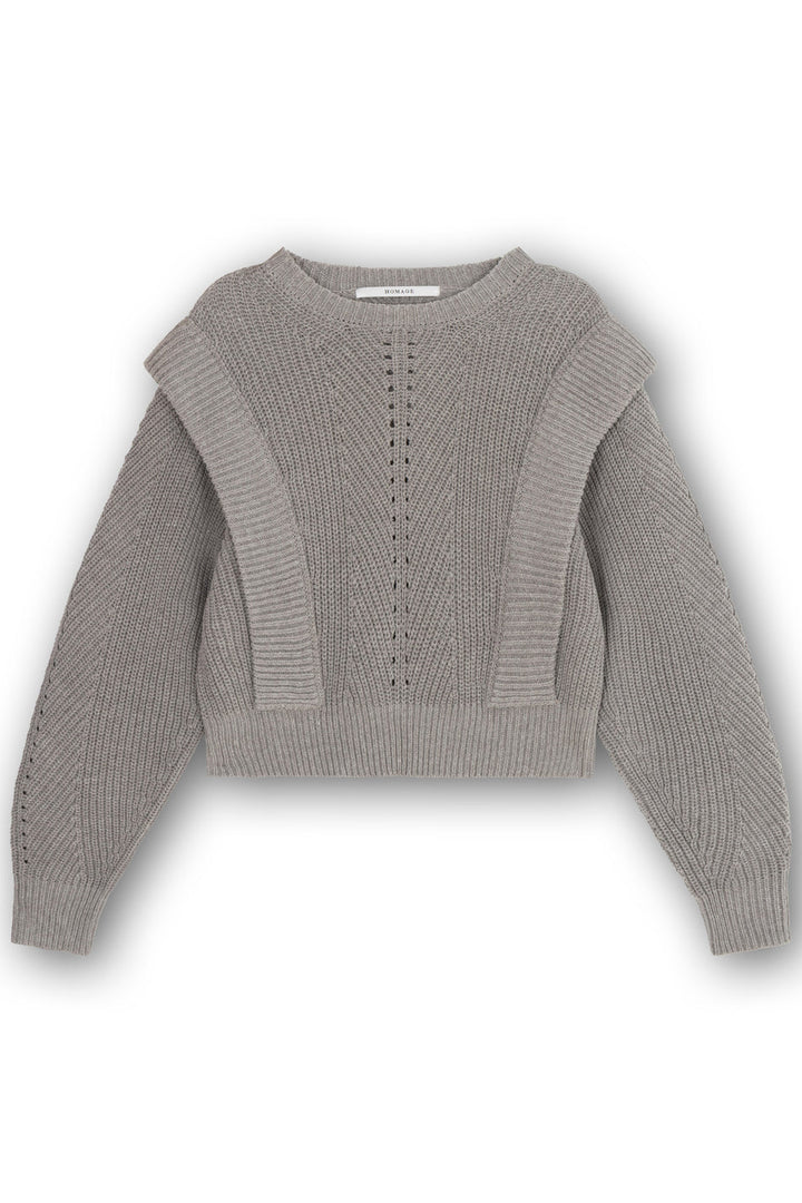 Homage - Knitted Sweater With Shoulder Detail-packshot