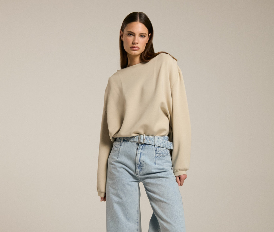 Homage - Longsleeve Sweater With Shoulder Pleats-vooraanzicht