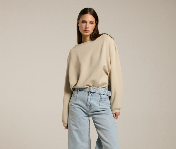 Homage - Longsleeve Sweater With Shoulder Pleats-vooraanzicht
