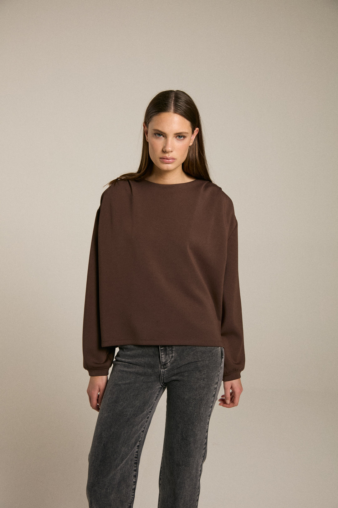 Homage - Longsleeve Sweater With Shoulder Pleats-vooraanzicht