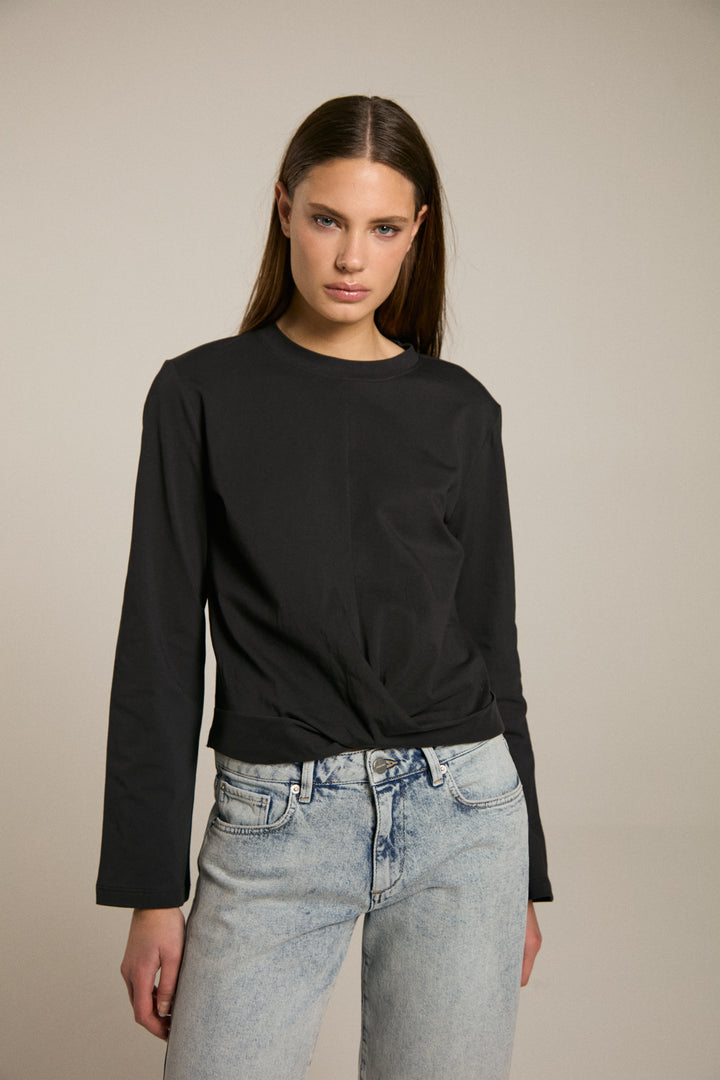 Homage - Longsleeve Tee With Knot Detail-vooraanzicht