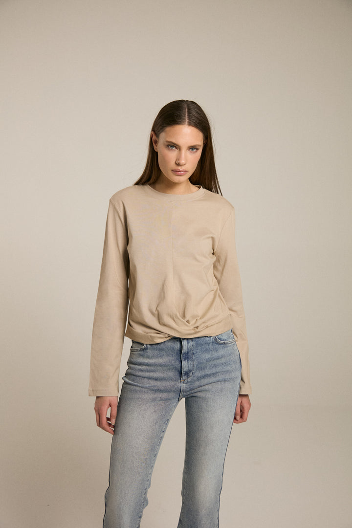 Homage - Longsleeve Tee With Knot Detail-vooraanzicht