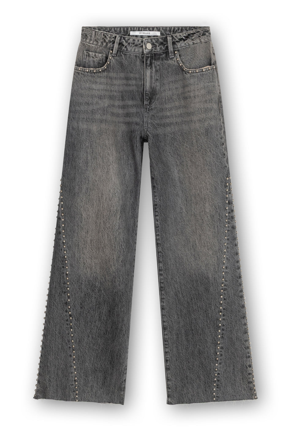 Homage - Mid Waist Straight Leg Jeans With Studs-packshot