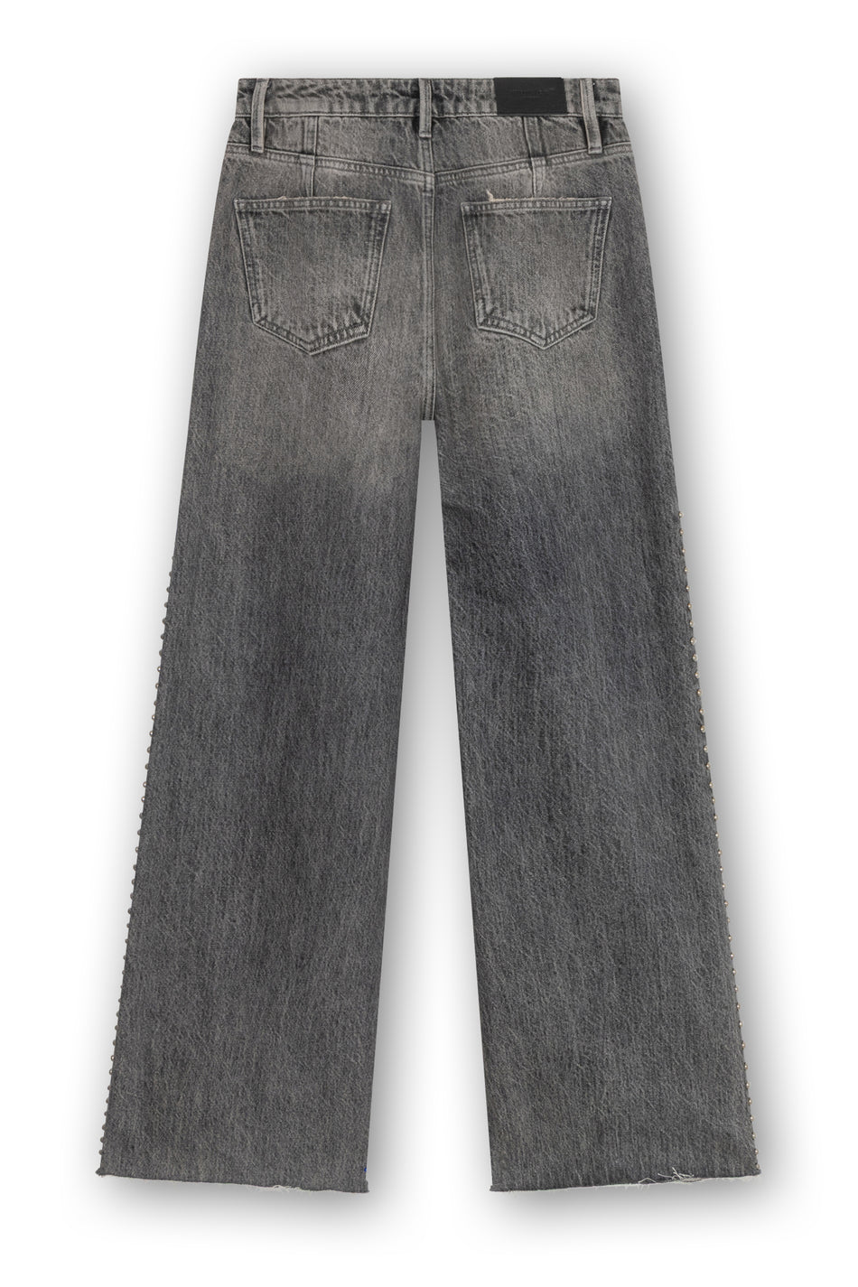 Homage - Mid Waist Straight Leg Jeans With Studs-achteraanzicht