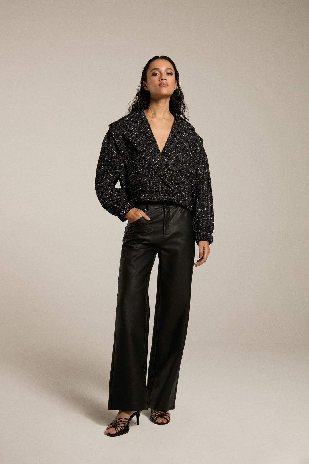 Homage - Vegan Leather Straight Jeans-vooraanzicht