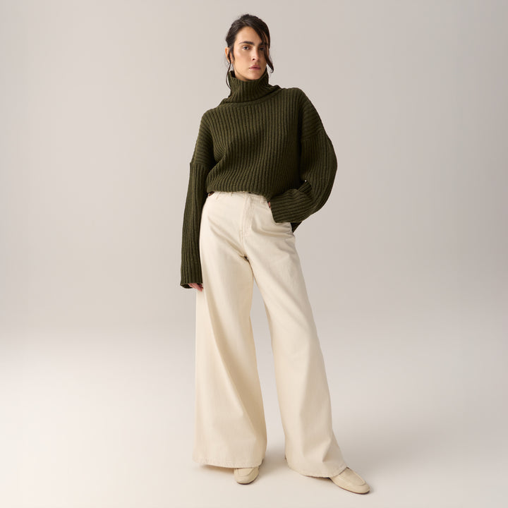 Lois - Marlene Rinse Ecru Wool-vooraanzicht
