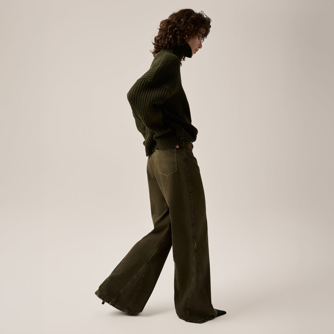 Lois - Skater Flare Kombu Green-zijaanzicht