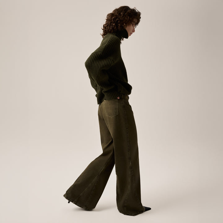 Lois - Skater Flare Kombu Green-zijaanzicht