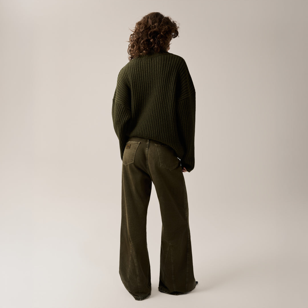Lois - Skater Flare Kombu Green-achteraanzicht