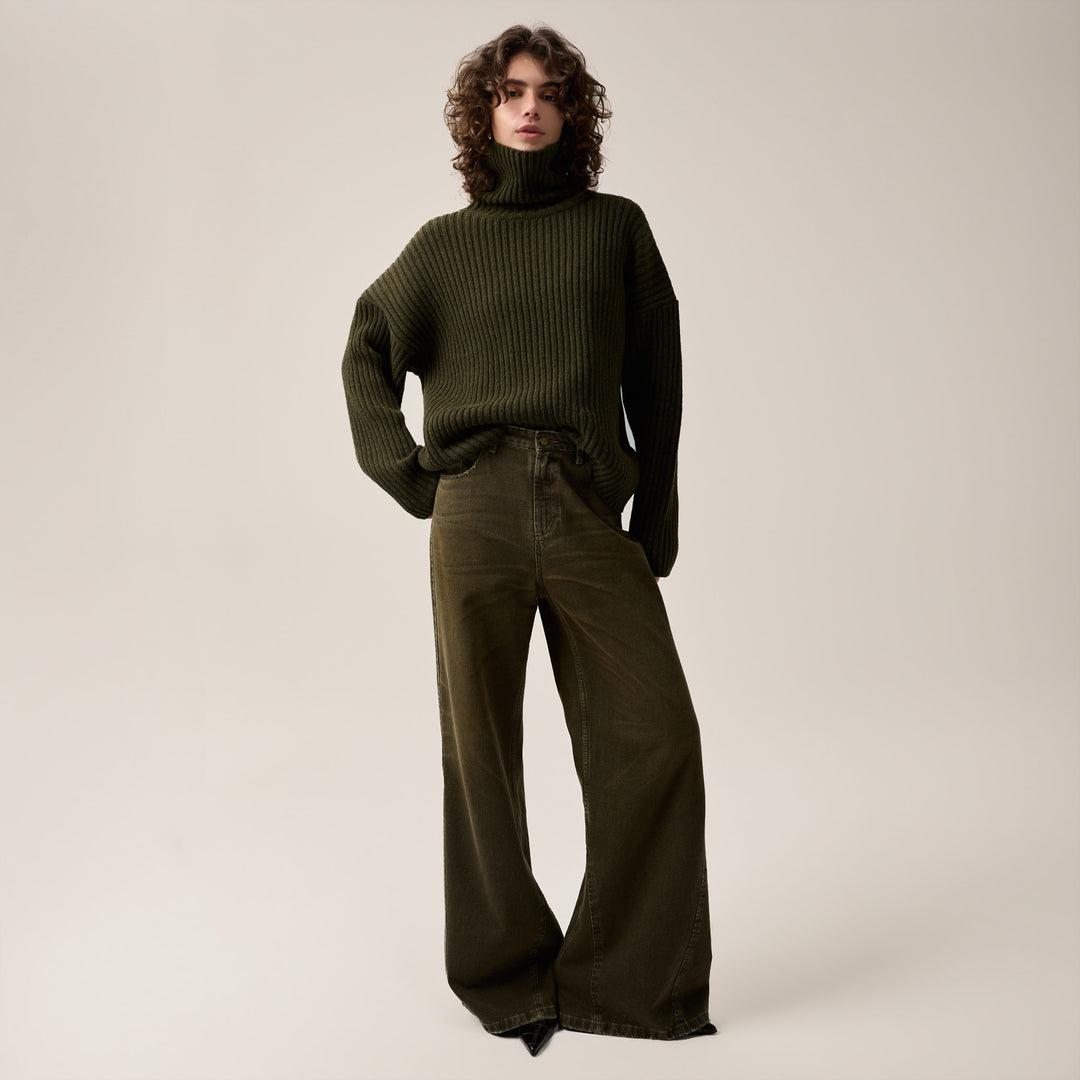 Lois - Skater Flare Kombu Green-vooraanzicht