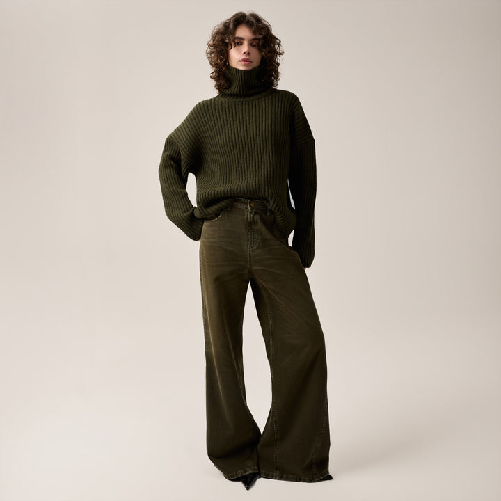Lois - Skater Flare Kombu Green-vooraanzicht
