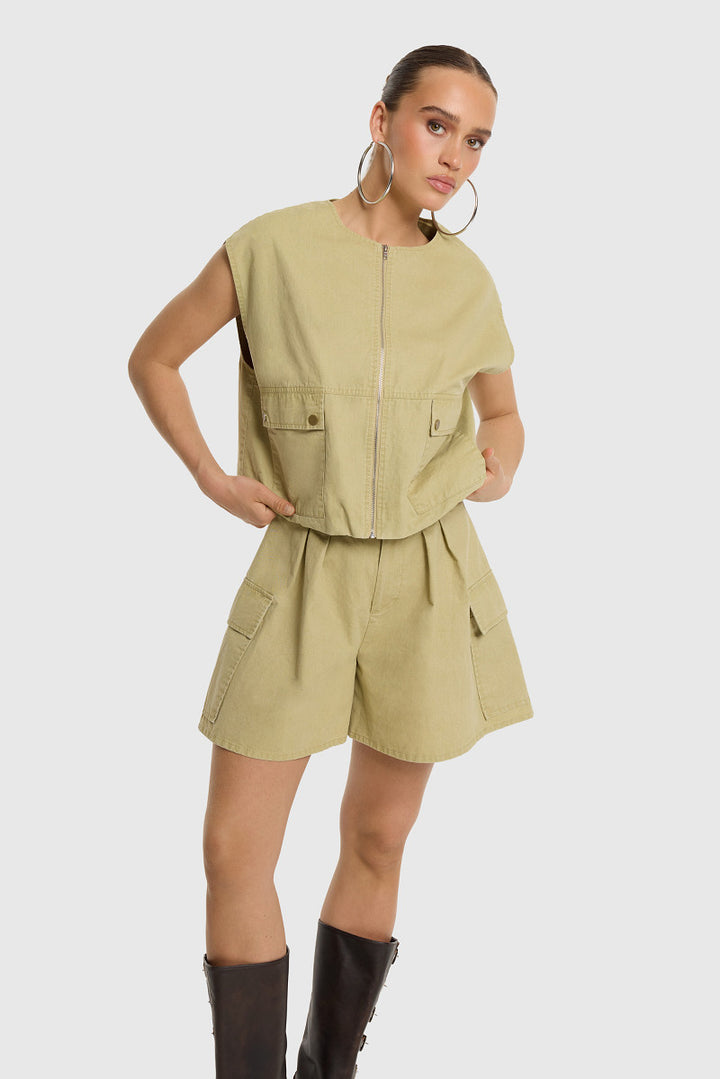 Refined Department - NOA Cargo Gilet-vooraanzicht