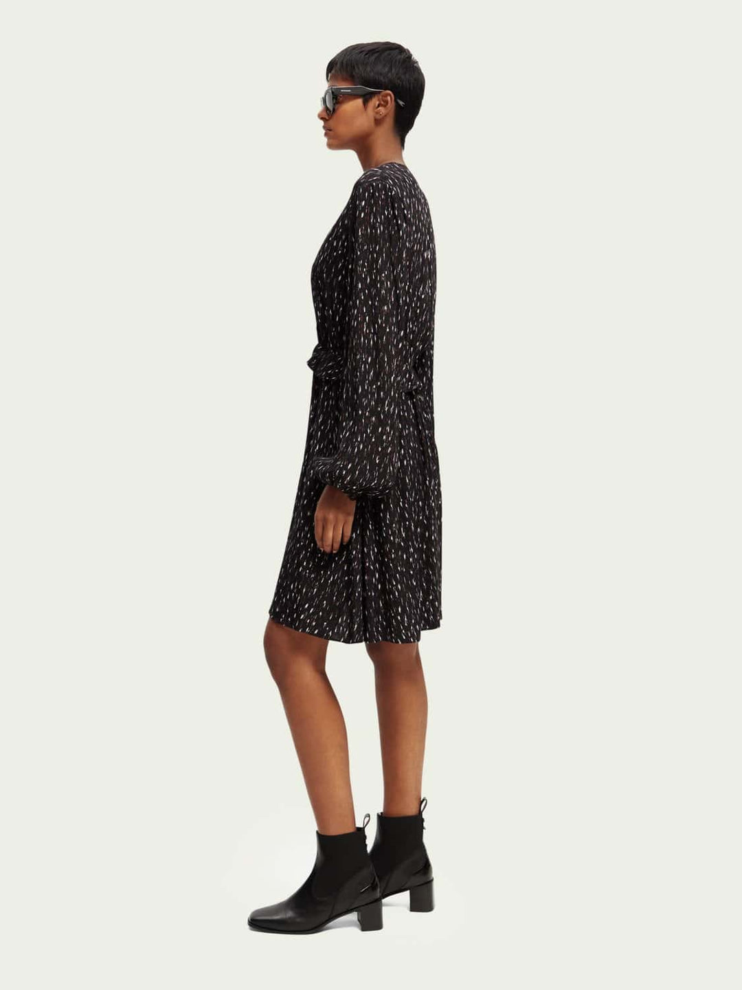 Scotch&Soda - Long-sleeved printed mini dress-zijaanzicht