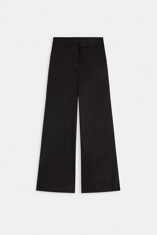 Suncoo - Jet Plain Black Wide-Leg Pants-packshot