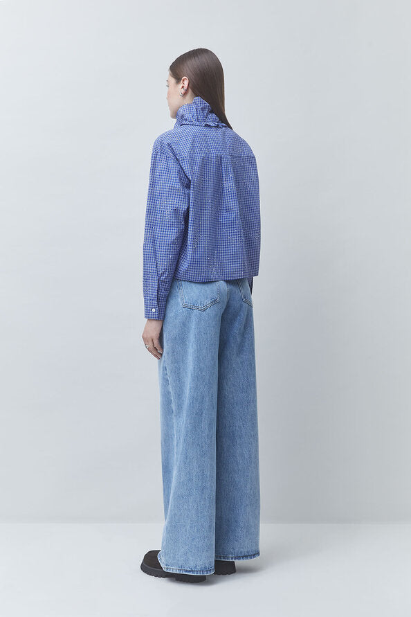 Suncoo - LYES checked shirt with rhinestones-achterzijde