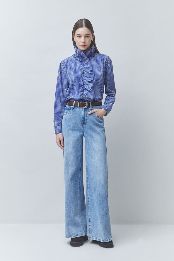 Suncoo - LYES checked shirt with rhinestones-vooraanzicht