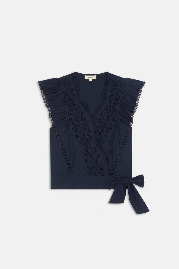 Suncoo - Lila Embroidered sleeveless blouse-packshot