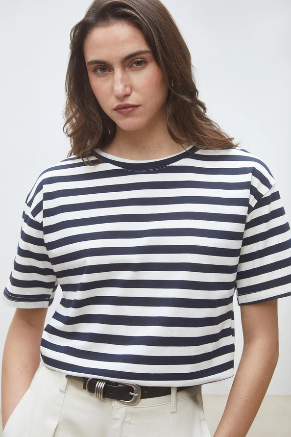 Suncoo - Martilo striped shirt-detailfoto print