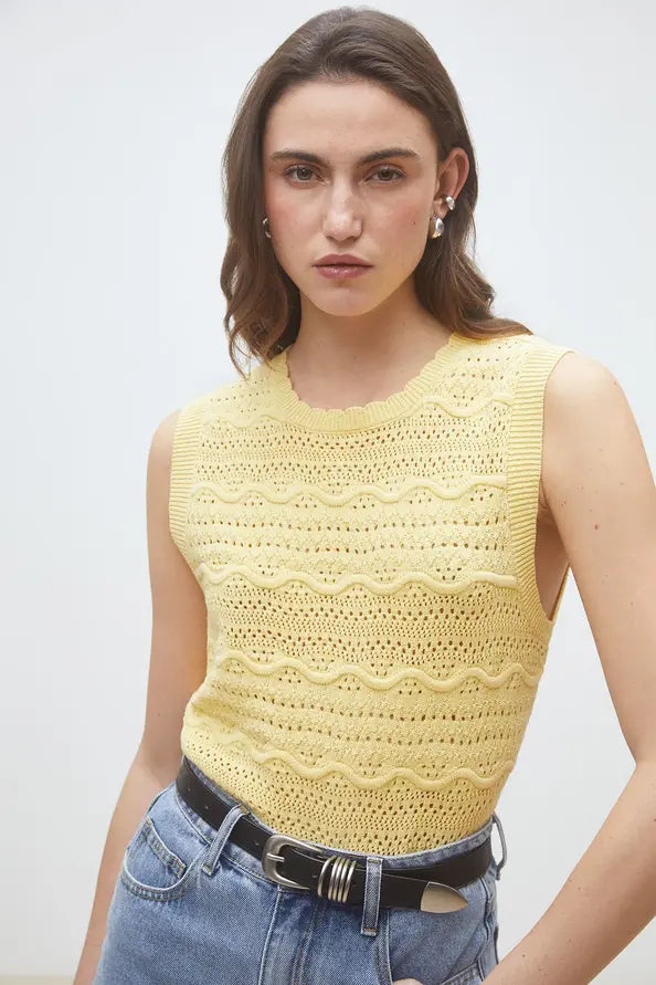 Suncoo -  Pidji openwork knit top-voorzijde